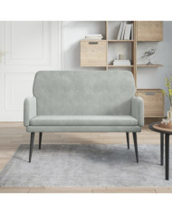 Banc Gris clair 108x79x79 cm Velours | Mobilier & Déco