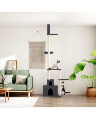 Arbre à chat du sol au plafond Gris foncé 250,5-276,5 cm | Mobilier & Déco