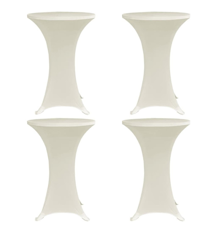 Housses élastiques de table Ø 60 cm Crème 4 pcs | Mobilier & Déco