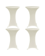 Housses élastiques de table Ø 60 cm Crème 4 pcs | Mobilier & Déco