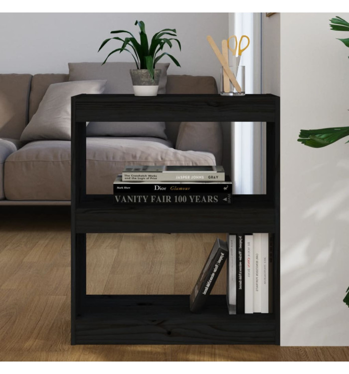 Bibliothèque/Séparateur de pièce Noir 60x30x71,5 cm Pin massif | Mobilier & Déco