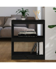 Bibliothèque/Séparateur de pièce Noir 60x30x71,5 cm Pin massif | Mobilier & Déco