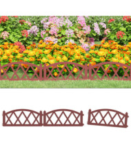 Bordures de pelouse 17 pcs Rouge 10 m PP | Mobilier & Déco