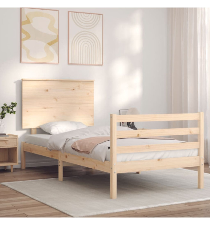 Cadre de lit sans matelas 90x200 cm bois massif | Mobilier & Déco