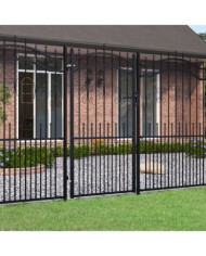 Portail et sommet de lance Noir 103x225 cm Acier enduit poudre | Mobilier & Déco