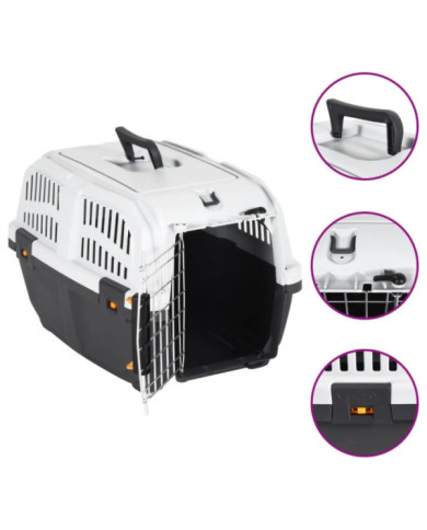 Transporteur pour animaux de compagnie et porte en métal PP | Mobilier & Déco