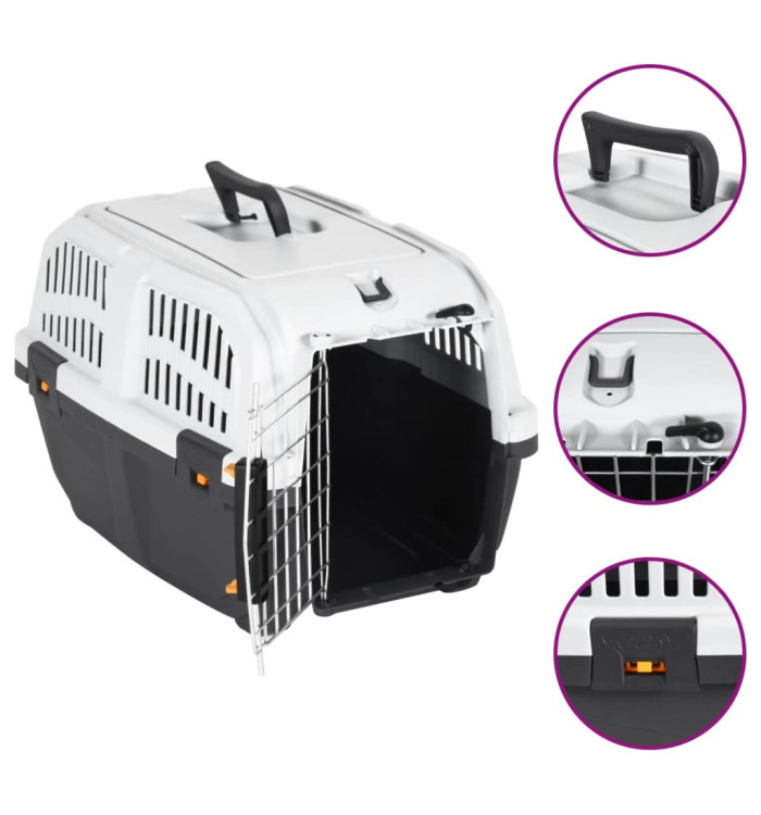 Transporteur pour animaux de compagnie et porte en métal PP | Mobilier & Déco