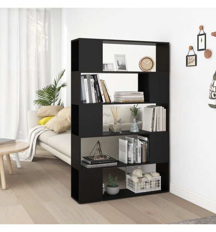 Bibliothèque Séparateur de pièce Noir Bois d'ingénierie | Mobilier & Déco