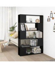 Bibliothèque Séparateur de pièce Noir Bois d'ingénierie | Mobilier & Déco