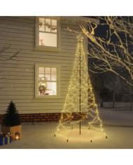 Arbre de Noël avec poteau en métal 500 LED blanches chaudes 3 m | Mobilier & Déco