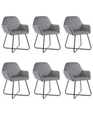 Chaises à manger lot de 6 gris velours | Mobilier & Déco