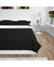 Couvre-lit à double face matelassé 220 x 240 cm Noir et blanc | Mobilier & Déco