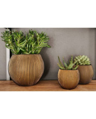 Capi Ensemble de pot de fleurs boule Groove doré | Mobilier & Déco