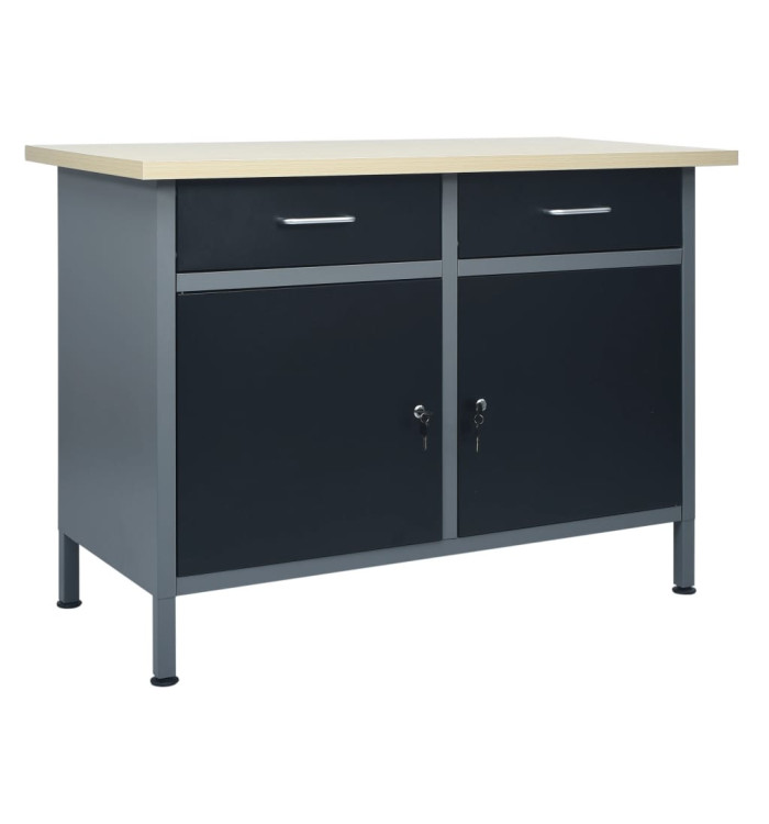 Établi Noir 120x60x85 cm Acier | Mobilier & Déco
