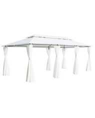 Belvédère avec rideaux 600x298x270 cm Blanc 180 g/m² | Mobilier & Déco