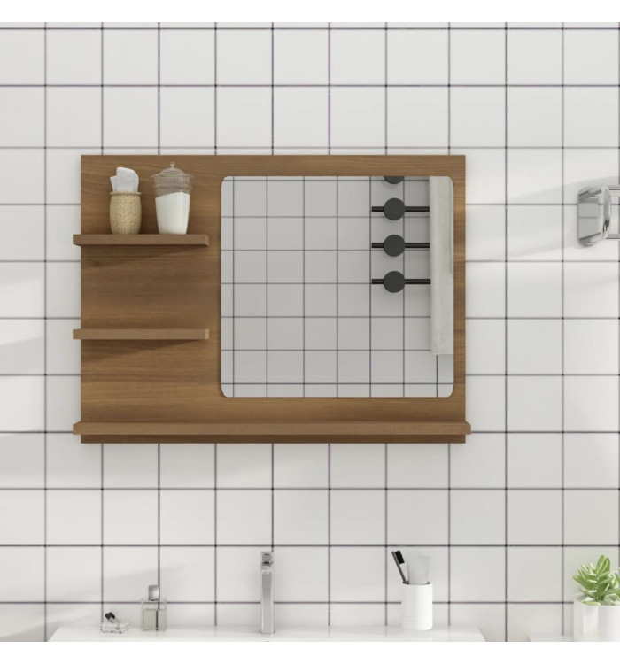 Miroir de bain Chêne marron 60x10,5x45 cm Bois d'ingénierie | Mobilier & Déco