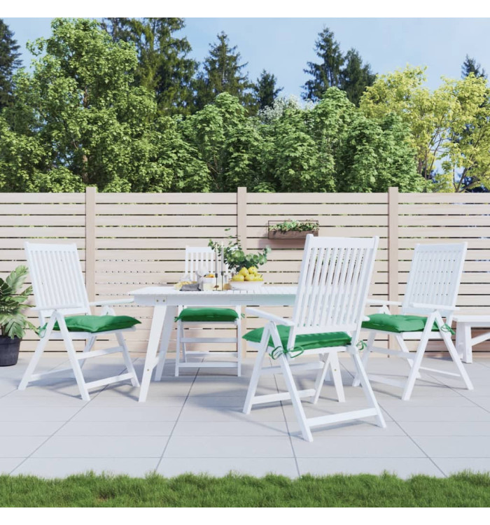 Coussins de chaise lot de 4 40x40x7 cm tissu oxford vert | Mobilier & Déco