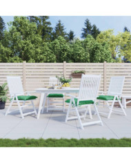 Coussins de chaise lot de 4 40x40x7 cm tissu oxford vert | Mobilier & Déco