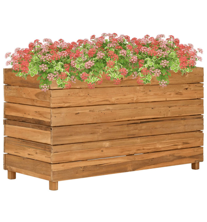 Lit surélevé 100x40x55 cm bois de teck recyclé et acier | Mobilier & Déco