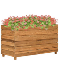 Lit surélevé 100x40x55 cm bois de teck recyclé et acier | Mobilier & Déco