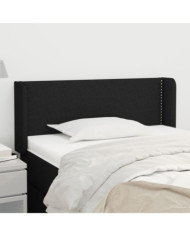 Tête de lit avec oreilles Noir 93x16x78/88 cm Tissu | Mobilier & Déco