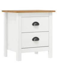Table de chevet Hill Blanc 46x35x49,5 cm Bois de pin solide | Mobilier & Déco