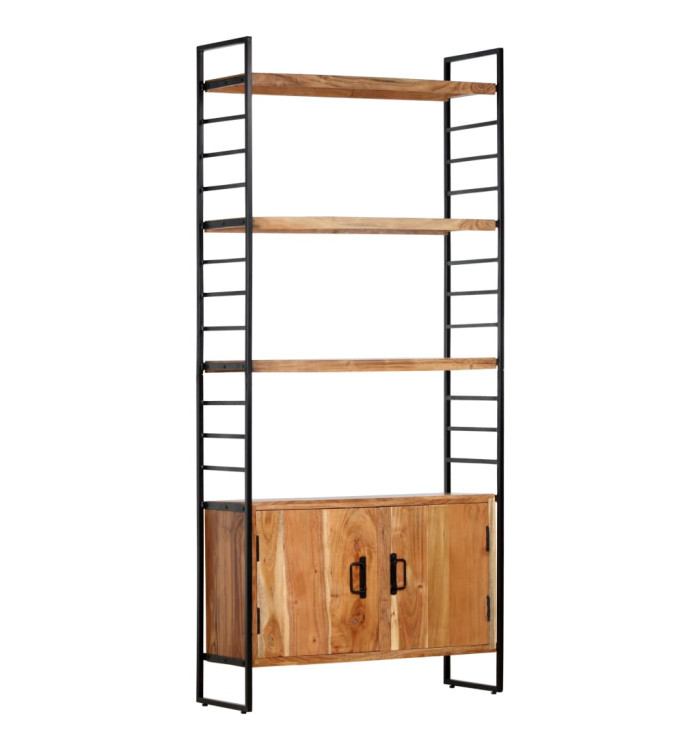 Bibliothèque à 4 niveaux 80x30x180 cm Bois d'acacia massif | Mobilier & Déco
