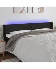 Tête de lit à LED Noir 183x16x78/88 cm Tissu | Mobilier & Déco