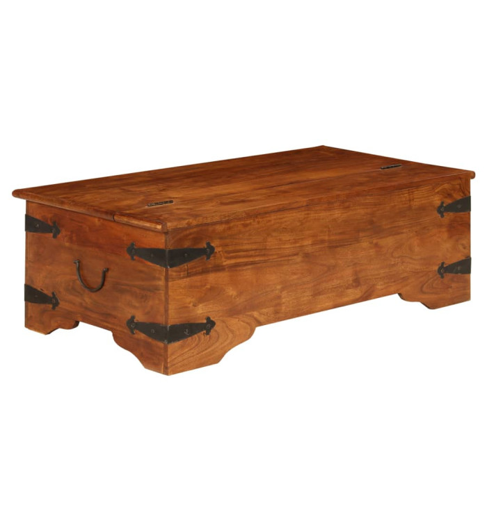 Table basse Bois d'acacia solide avec finition miel 110x55x35cm | Mobilier & Déco