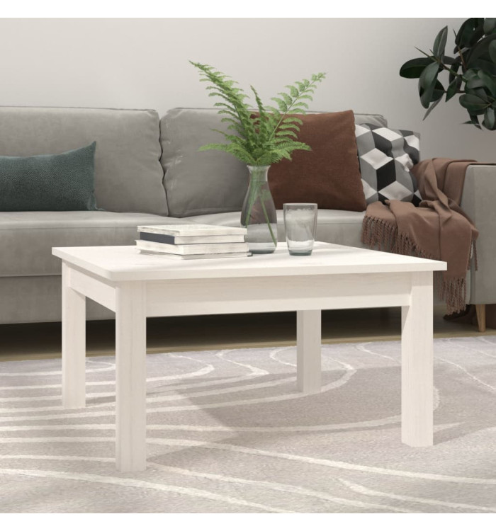 Table basse Blanc 55x55x30 cm Bois massif de pin | Mobilier & Déco
