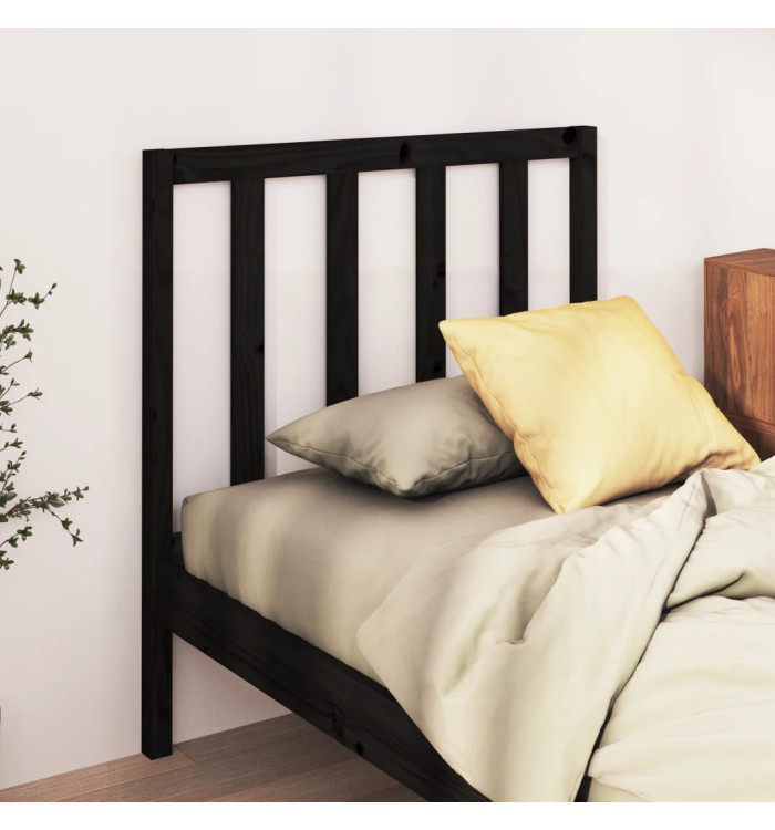Tête de lit Noir 106x4x100 cm Bois massif de pin | Mobilier & Déco