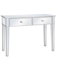 Table console miroir MDF et verre 106,5 x 38 x 76,5 cm | Mobilier & Déco