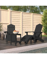 Chaises de jardin Adirondack repose-pied table PEHD Anthracite | Mobilier & Déco