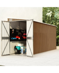 Abri de jardin mural Marron 118x382x178 cm Acier galvanisé | Mobilier & Déco