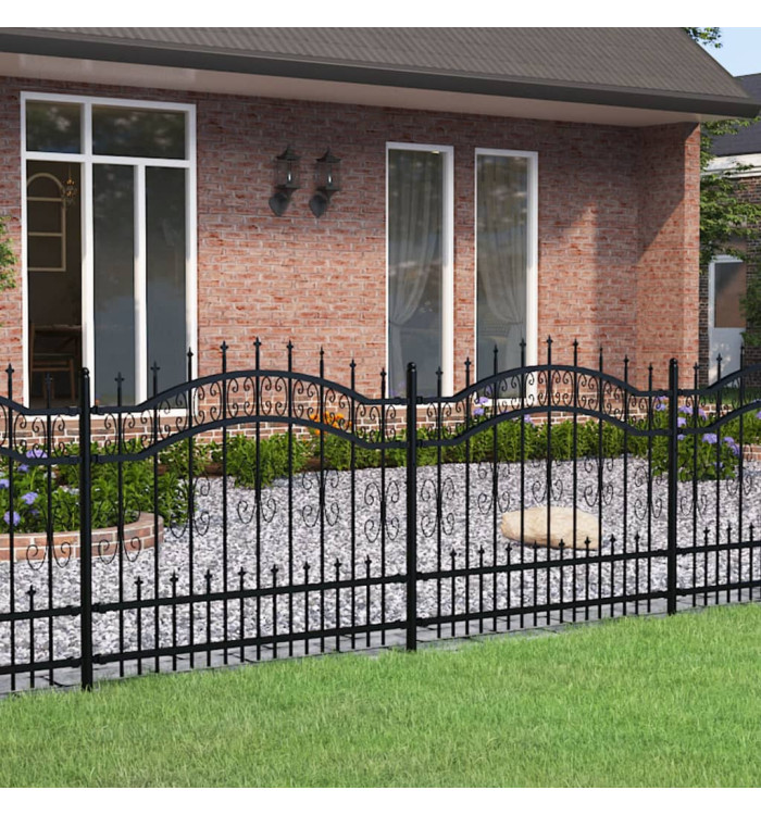 Clôture de jardin avec sommet de lance Noir 140 cm | Mobilier & Déco