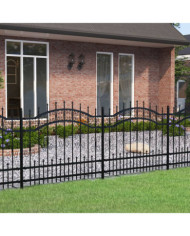 Clôture de jardin avec sommet de lance Noir 140 cm | Mobilier & Déco
