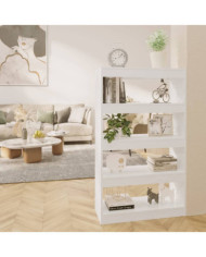 Bibliothèque/Séparateur de pièce Blanc brillant bois ingénierie | Mobilier & Déco