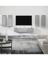Ensemble de meubles TV 6 pcs Sonoma gris Bois d'ingénierie | Mobilier & Déco