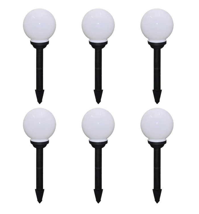 6 pcs Lampes d'allée d'extérieur à LED 20 cm et piquet au sol | Mobilier & Déco