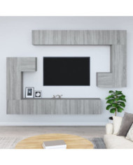 Meuble TV mural Sonoma gris Bois d'ingénierie | Mobilier & Déco