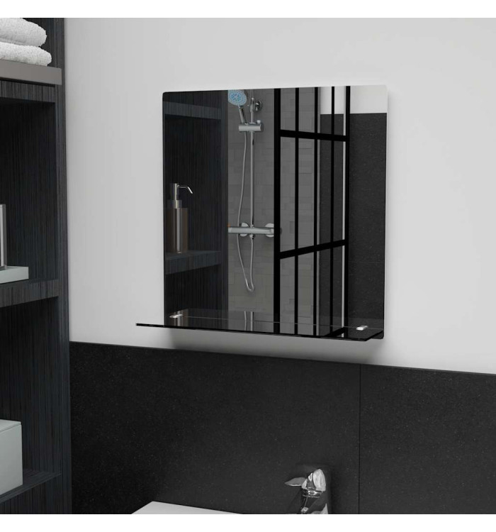 Miroir mural avec étagère 40x40 cm Verre trempé | Mobilier & Déco