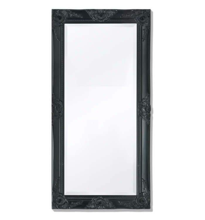 Miroir mural style baroque 100x50 cm noir | Mobilier & Déco