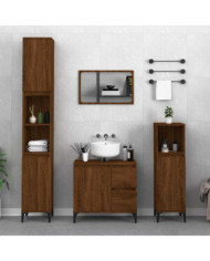 Armoire de bain chêne marron 65x33x60 cm bois d'ingénierie | Mobilier & Déco
