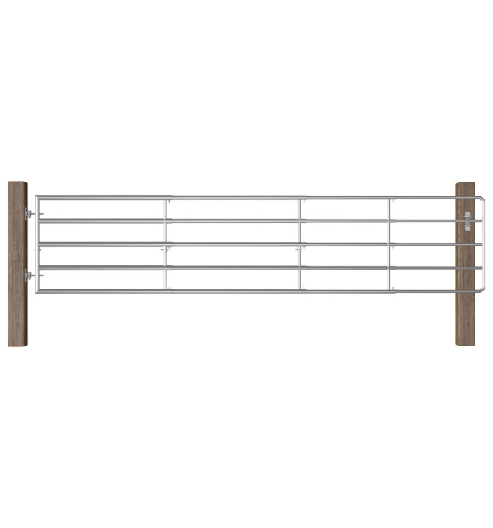Portillon à 5 barres Acier (150-400)x90 cm Argenté | Mobilier & Déco