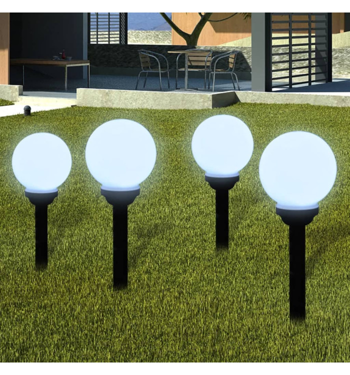 Lampes d'allée à LED 4 pcs 15 cm avec piquet de sol | Mobilier & Déco