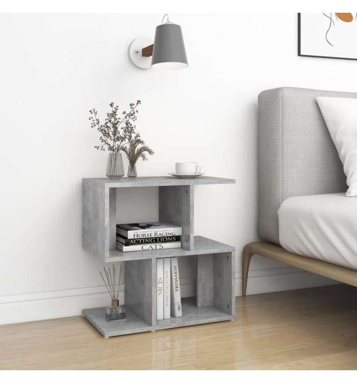 Table de chevet gris béton 50x30x51,5 cm bois d'ingénierie | Mobilier & Déco