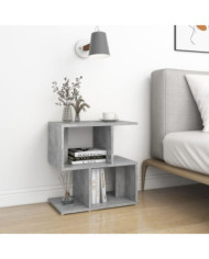 Table de chevet gris béton 50x30x51,5 cm bois d'ingénierie | Mobilier & Déco