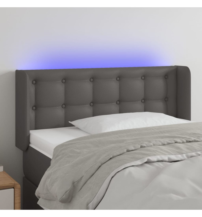 Tête de lit à LED Gris 93x16x78/88 cm Similicuir | Mobilier & Déco