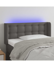 Tête de lit à LED Gris 93x16x78/88 cm Similicuir | Mobilier & Déco