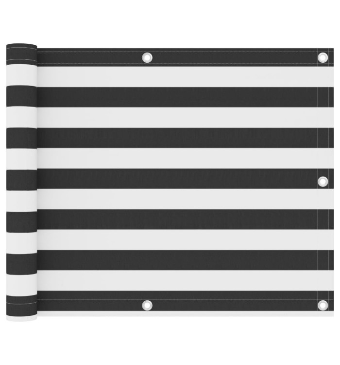 Écran de balcon Anthracite et blanc 75x500 cm Tissu Oxford | Mobilier & Déco